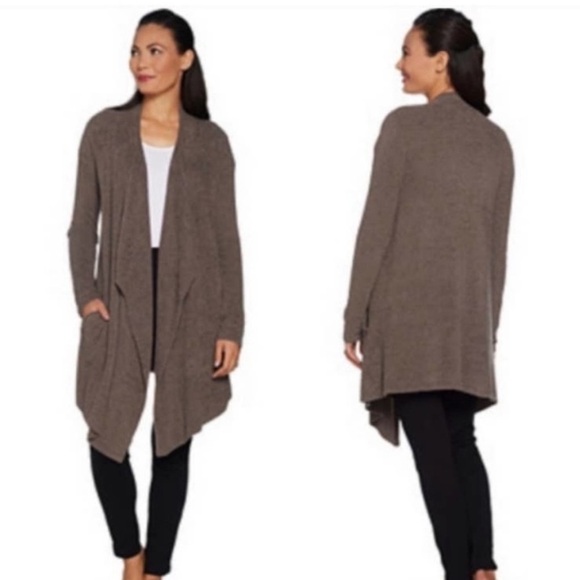 Barefoot Dreams Cocoa Draped Cardigan - Picture 11 of 11